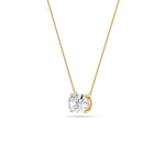 1CTW Oval Shaped Lab Grown Diamond (F/VS) East West Solitaire Necklace in 14K Gold
