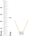 1CTW Oval Shaped Lab Grown Diamond (F/VS) East West Solitaire Necklace in 14K Gold