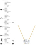 1CTW Oval Shaped Lab Grown Diamond (F/VS) East West Solitaire Necklace in 14K Gold