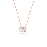 1CTW Oval Shaped Lab Grown Diamond (F/VS) East West Solitaire Necklace in 14K Gold