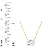 2CTW Oval Shaped Lab Grown Diamond (F/VS) East West Solitaire Necklace in 14K Gold