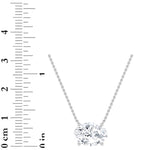 3CTW Oval Shaped Lab Grown Diamond (F/VS) East West Solitaire Necklace in 14K Gold