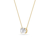 3CTW Oval Shaped Lab Grown Diamond (F/VS) East West Solitaire Necklace in 14K Gold