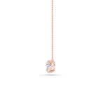 3CTW Oval Shaped Lab Grown Diamond (F/VS) East West Solitaire Necklace in 14K Gold
