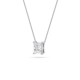 1CTW Princess Shaped Lab Grown Diamond (F/VS) Solitaire Necklace in 14K Gold