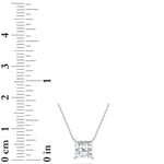 1CTW Princess Shaped Lab Grown Diamond (F/VS) Solitaire Necklace in 14K Gold