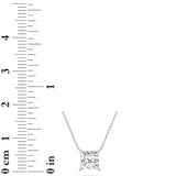 1CTW Princess Shaped Lab Grown Diamond (F/VS) Solitaire Necklace in 14K Gold