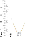 1CTW Princess Shaped Lab Grown Diamond (F/VS) Solitaire Necklace in 14K Gold