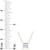 1CTW Princess Shaped Lab Grown Diamond (F/VS) Solitaire Necklace in 14K Gold