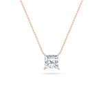 1CTW Princess Shaped Lab Grown Diamond (F/VS) Solitaire Necklace in 14K Gold