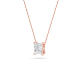 1CTW Princess Shaped Lab Grown Diamond (F/VS) Solitaire Necklace in 14K Gold
