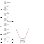 1CTW Princess Shaped Lab Grown Diamond (F/VS) Solitaire Necklace in 14K Gold