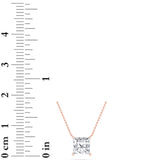 1CTW Princess Shaped Lab Grown Diamond (F/VS) Solitaire Necklace in 14K Gold