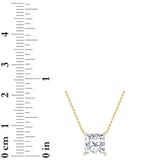 2CTW Princess Shaped Lab Grown Diamond (F/VS) Solitaire Necklace in 14K Gold