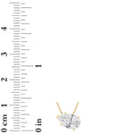 1CTW Pear Shaped Lab Grown Diamond (F/VS) East West Solitaire Necklace in 14K Gold