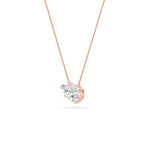 3CTW Pear Shaped Lab Grown Diamond (F/VS) East West Solitaire Necklace in 14K Gold