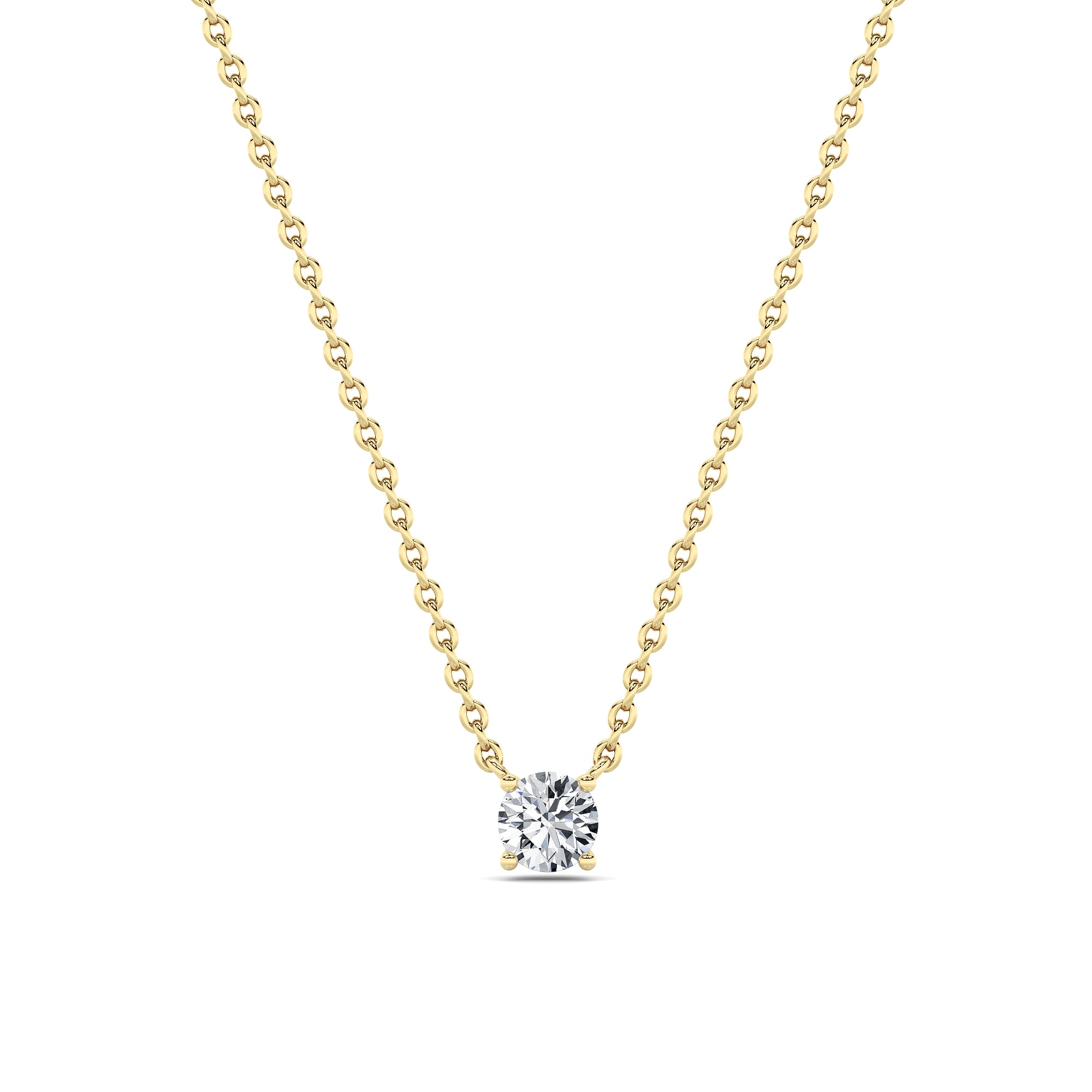 0.25CTW Round Shaped Lab Grown Diamond (G/VS) Solitaire Necklace in 14K Gold