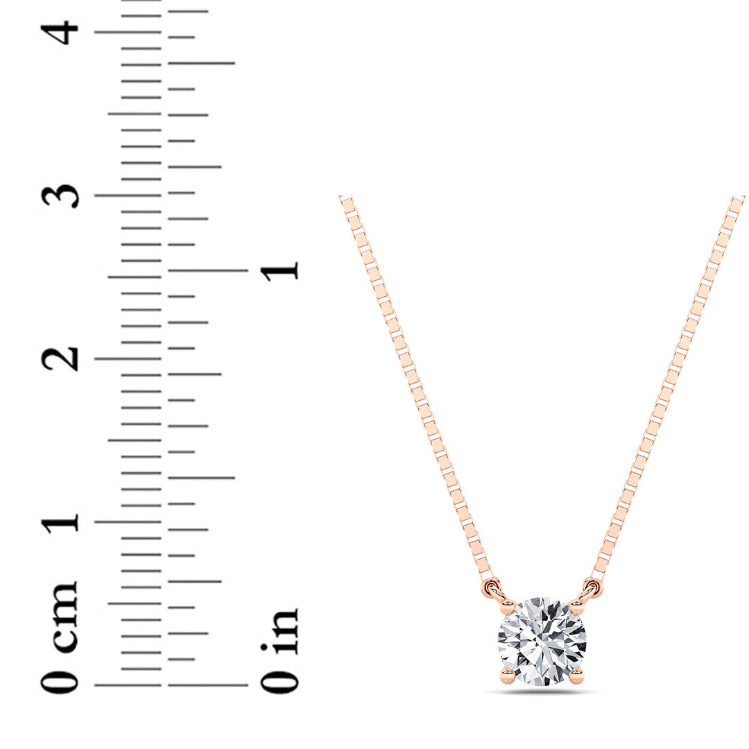 0.5CTW Round Shaped Lab Grown Diamond (G/VS) Necklace in 14K Gold