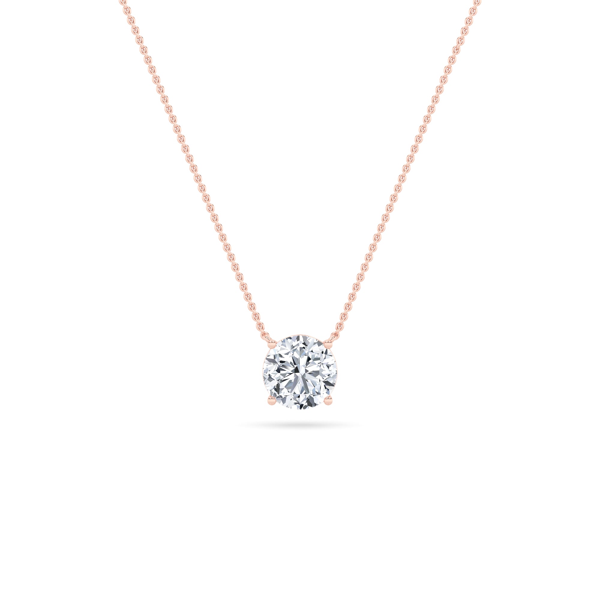 0.75CTW Round Shaped Lab Grown Diamond (G/VS) Solitaire Necklace in 14K Gold
