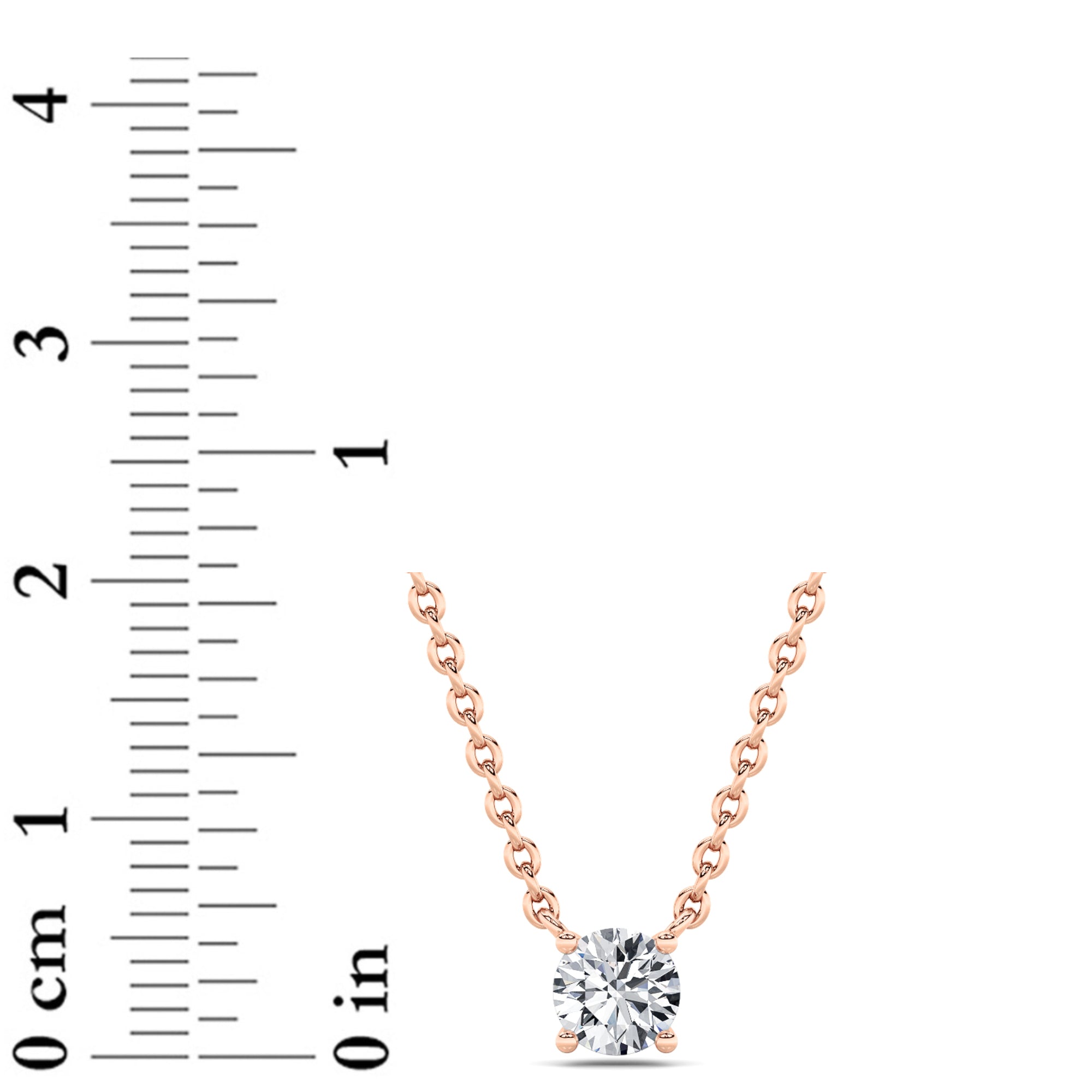 0.75CTW Round Shaped Lab Grown Diamond (G/VS) Solitaire Necklace in 14K Gold