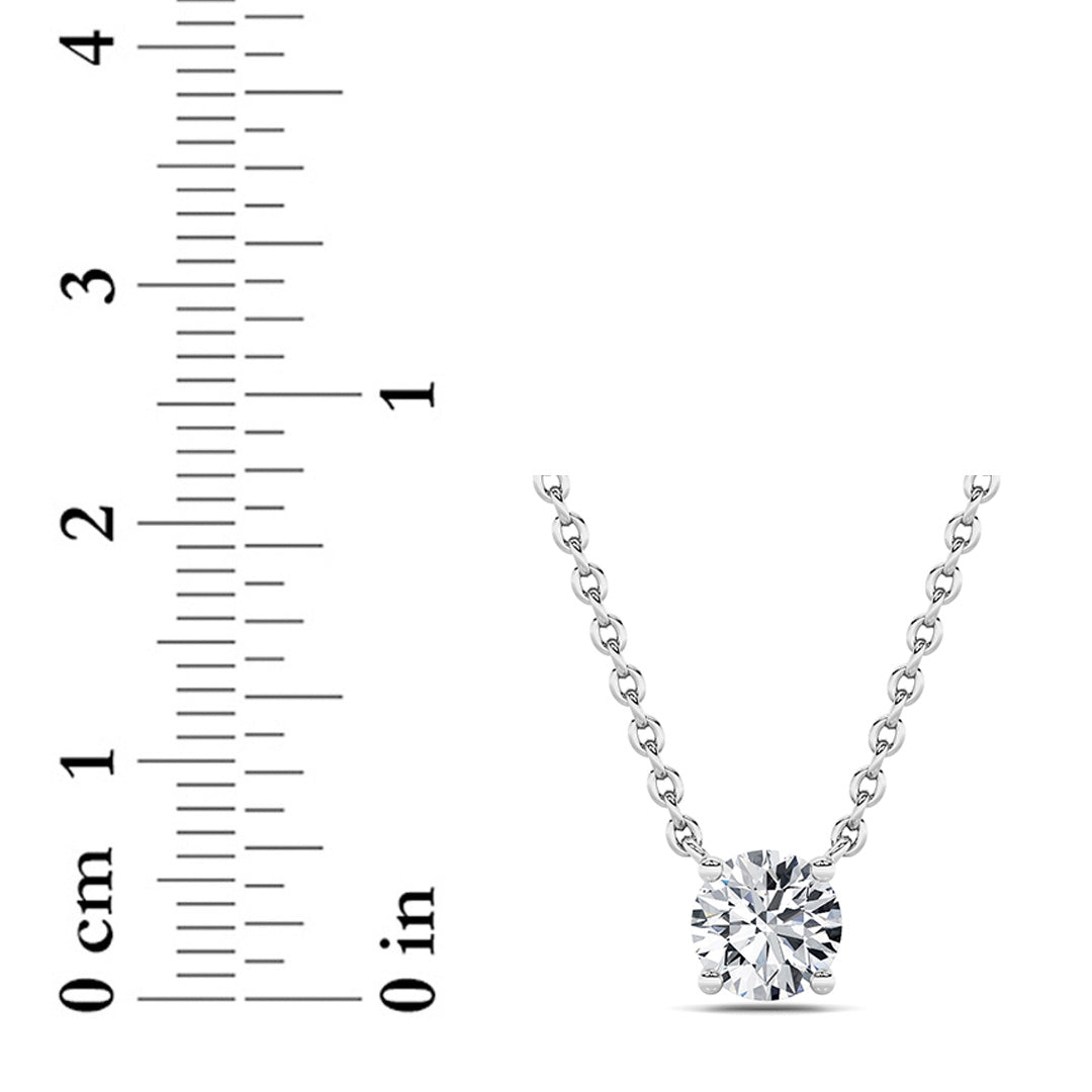 1CTW Round Shaped Lab Grown Diamond (F/VS) Solitaire Necklace in 14K Gold