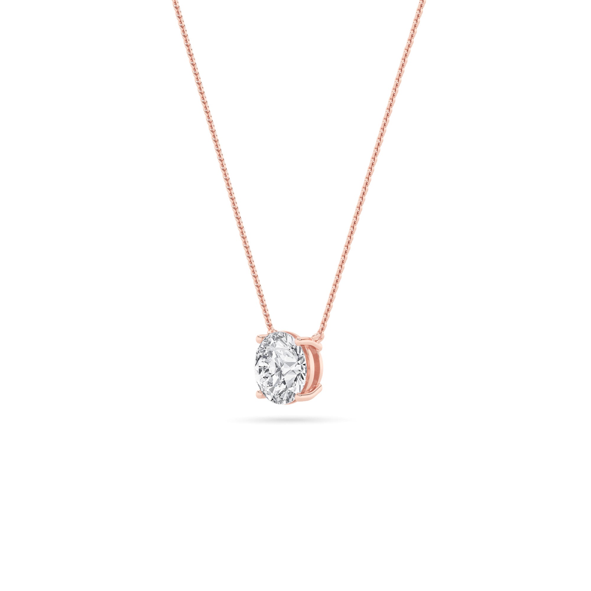 1CTW Round Shaped Lab Grown Diamond (F/VS) Solitaire Necklace in 14K Gold