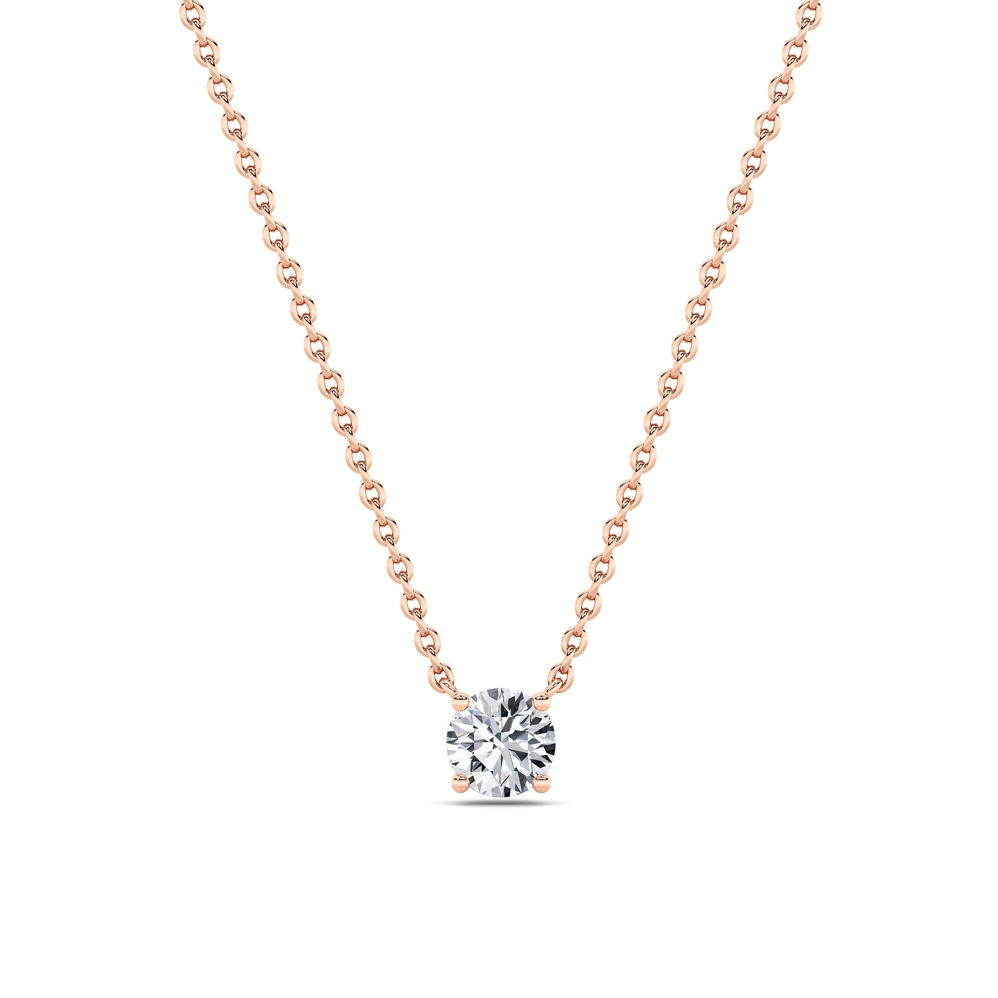 1.5CTW Round Shaped Lab Grown Diamond (F/VS) Necklace in 14K Rose Gold