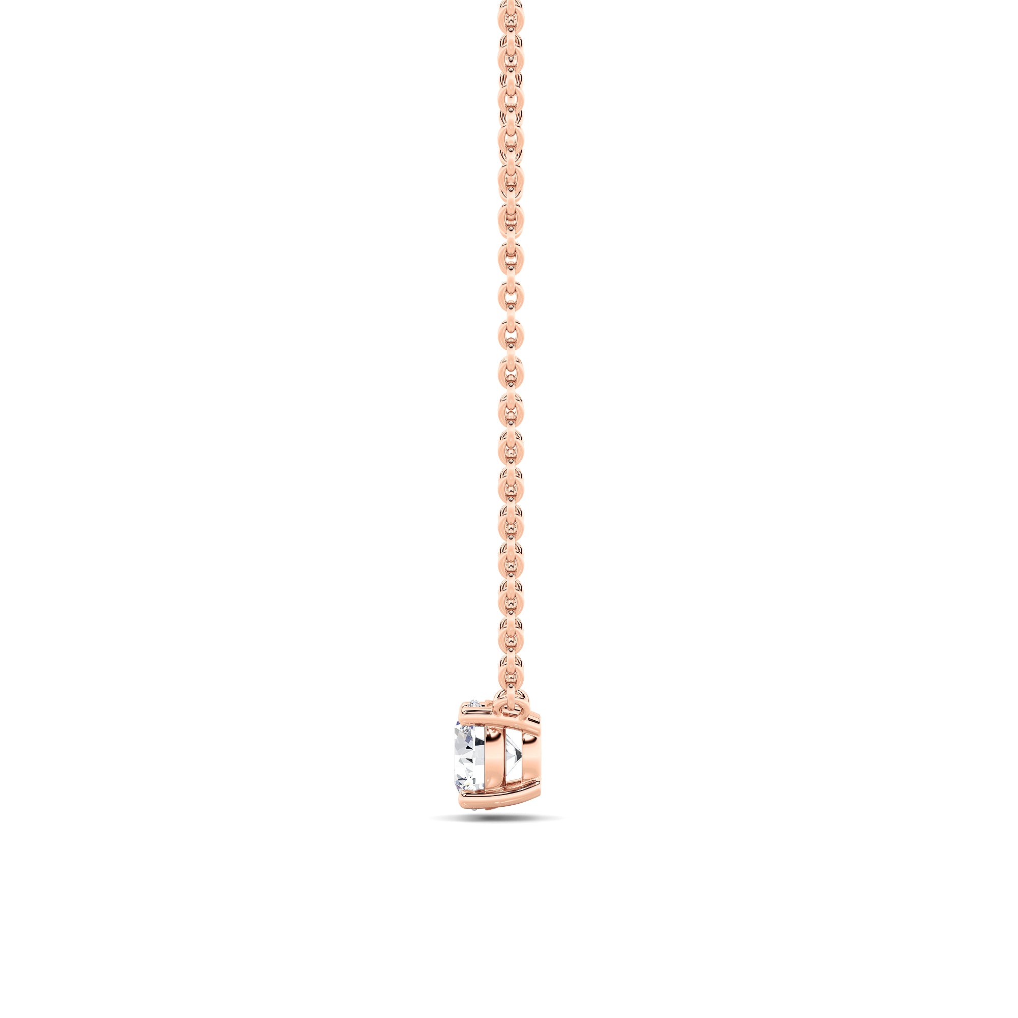 1.5CTW Round Shaped Lab Grown Diamond (F/VS) Necklace in 14K Rose Gold