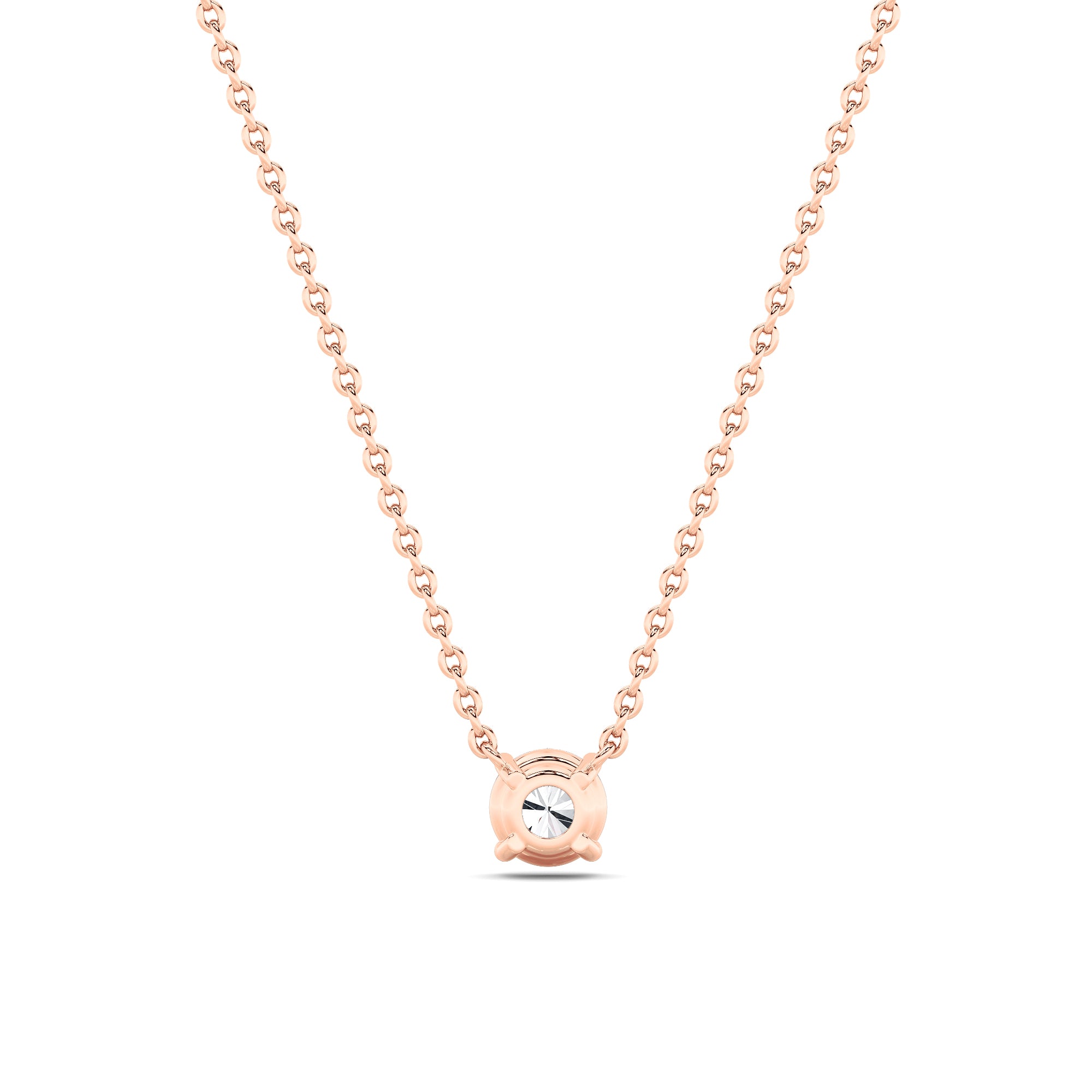 1.5CTW Round Shaped Lab Grown Diamond (F/VS) Necklace in 14K Rose Gold