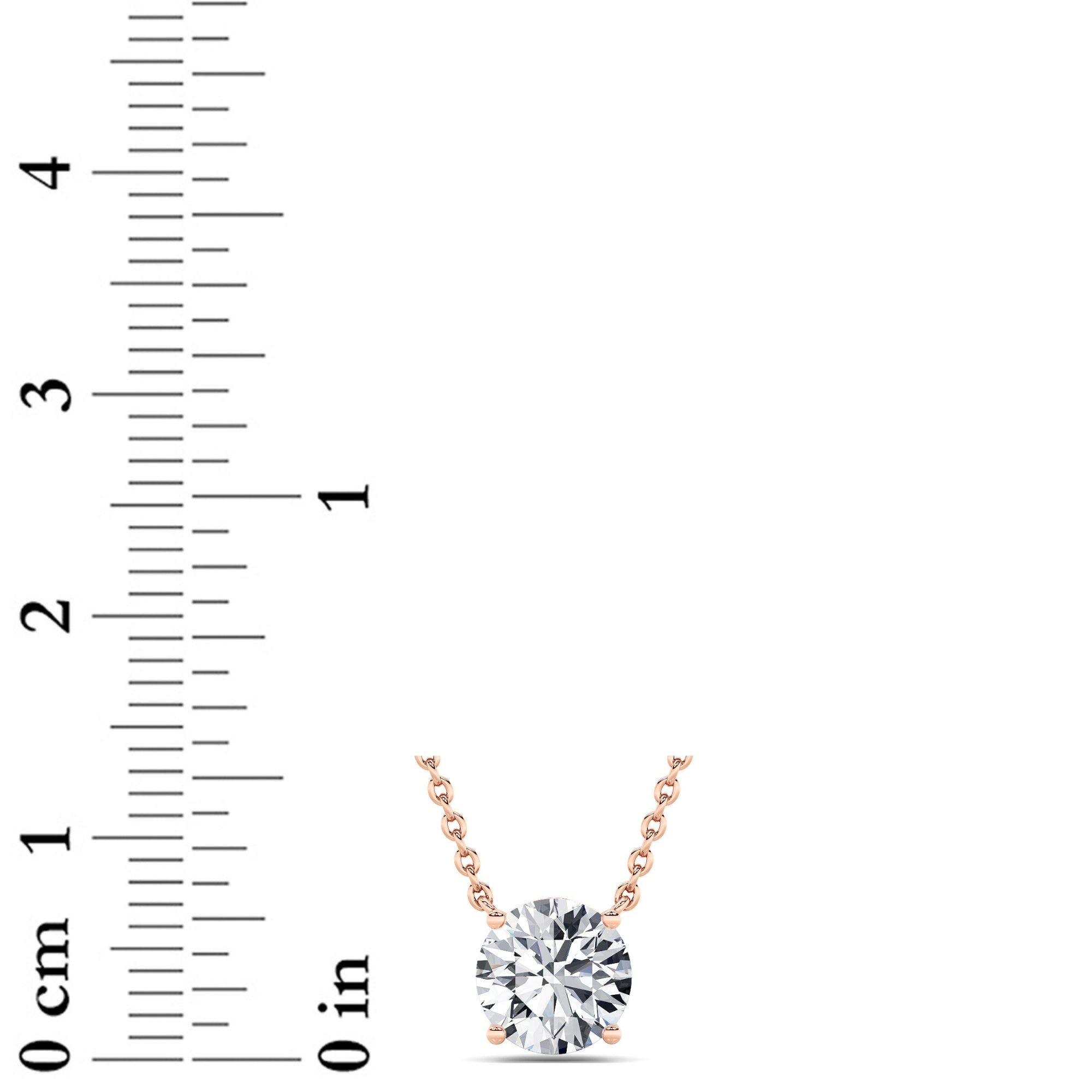 1.5CTW Round Shaped Lab Grown Diamond (F/VS) Necklace in 14K Rose Gold