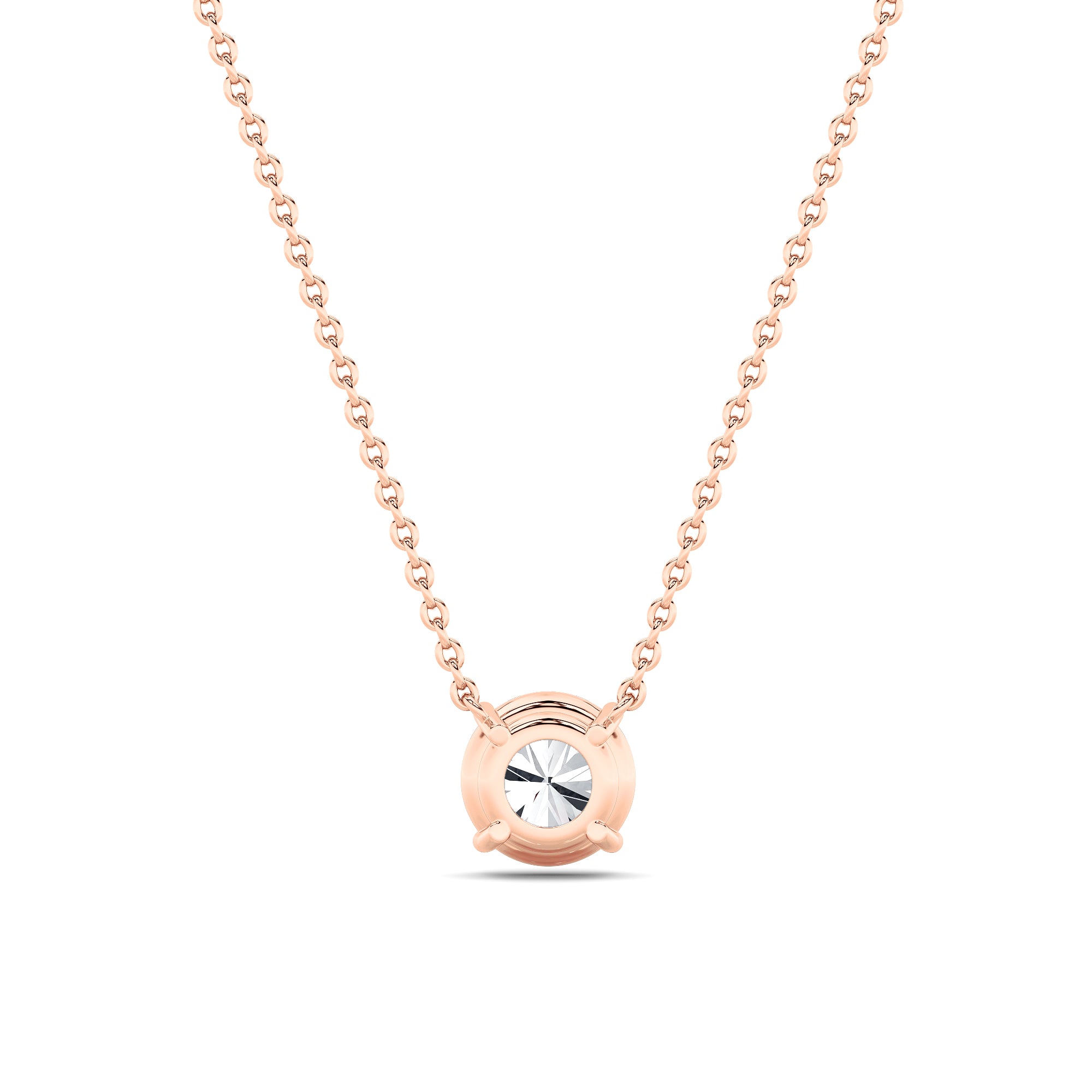 2CTW Round Shaped Lab Grown Diamond (F/VS) Solitaire Necklace in 14K Gold