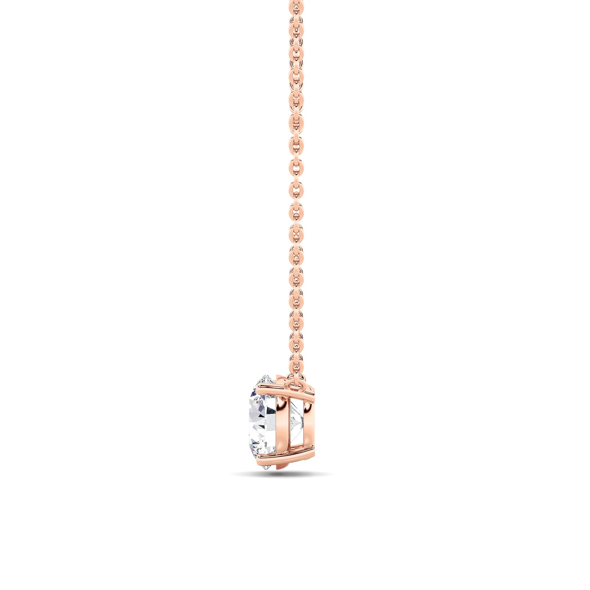 2CTW Round Shaped Lab Grown Diamond (G/VS) Solitaire Necklace in 14K Gold