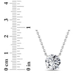 3CTW Round Shaped Lab Grown Diamond (G/VS) Solitaire Necklace in 14K Gold