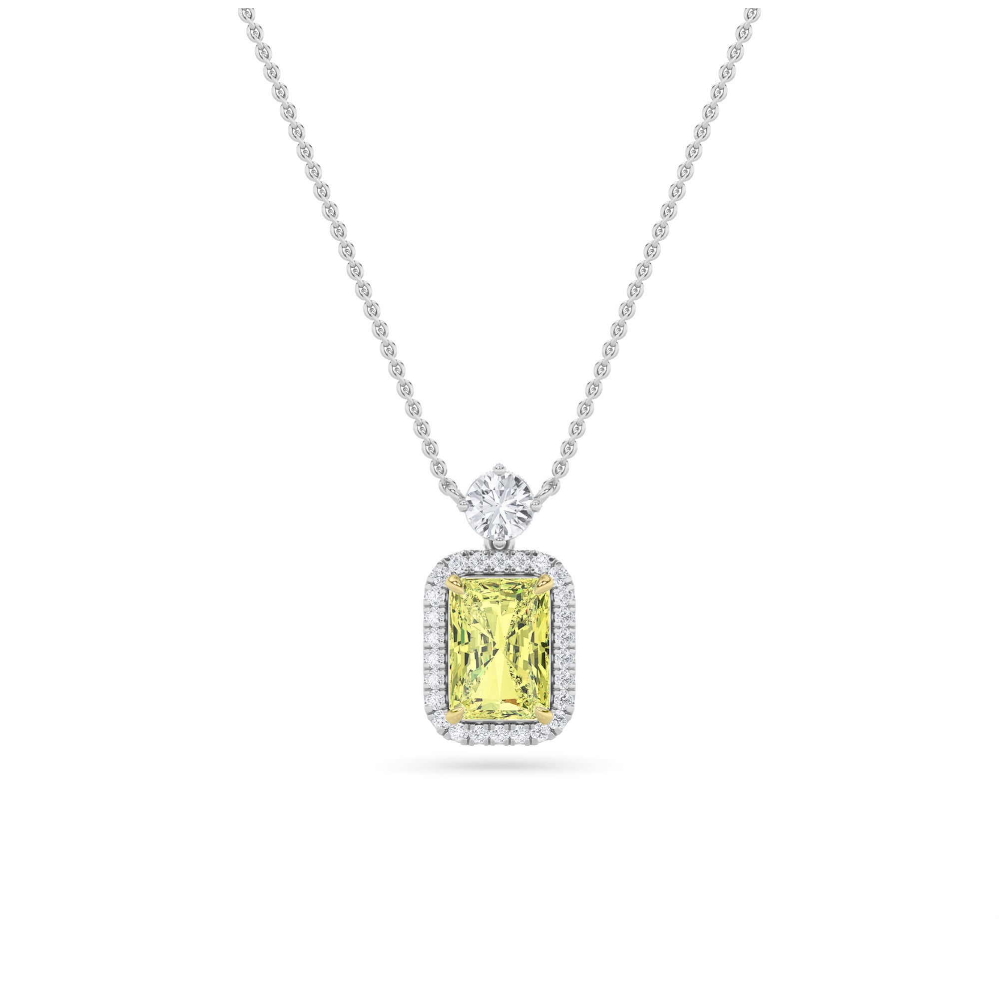 2.5CTW Radiant Shaped Lab Grown Diamond (F/VS)  Necklace in 14K Gold