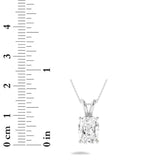 3CTW Elongated Cushion Shaped Lab Grown Diamond (F/VS) Solitaire Pendant in 14K Gold