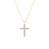 3.5CTW Pear Shaped Lab Grown Diamond (F/VS) Cross Pendant in 14K Gold