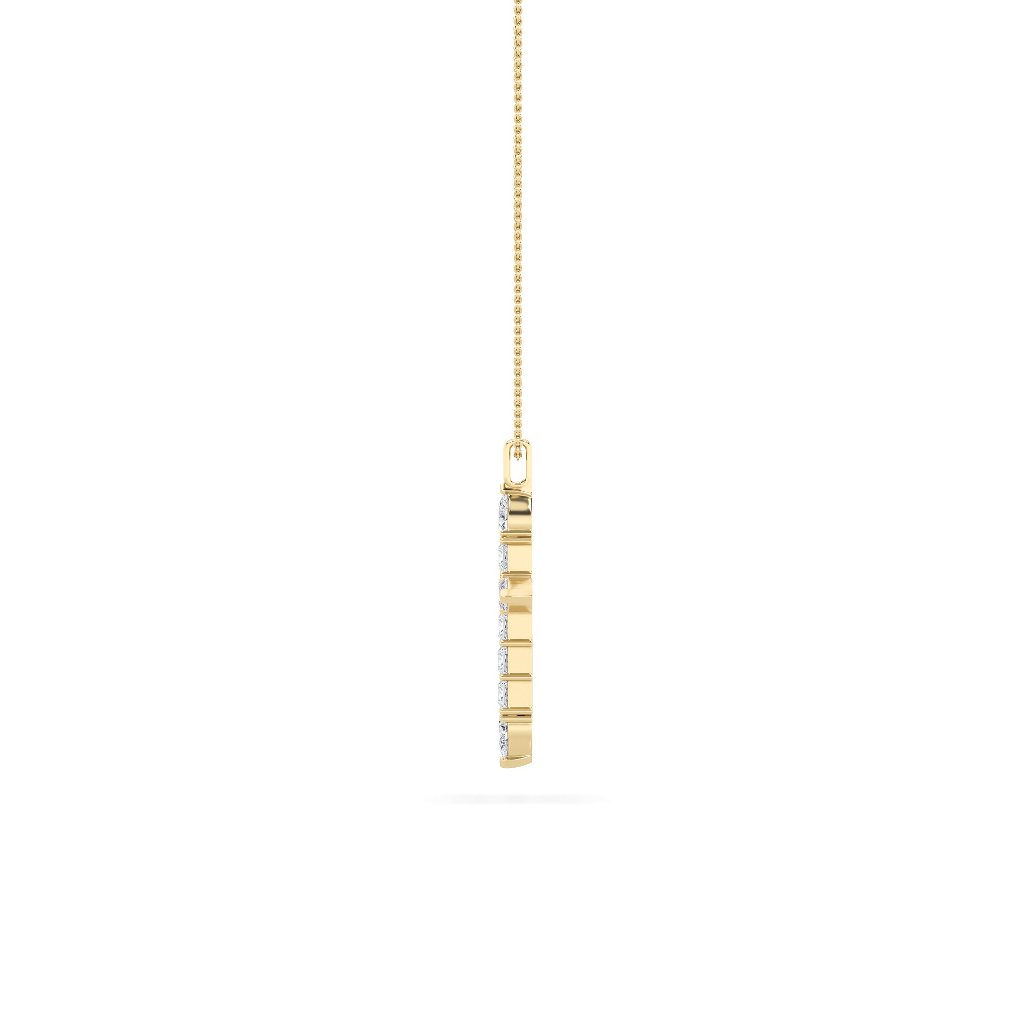 3.5CTW Pear Shaped Lab Grown Diamond (F/VS) Cross Pendant in 14K Gold