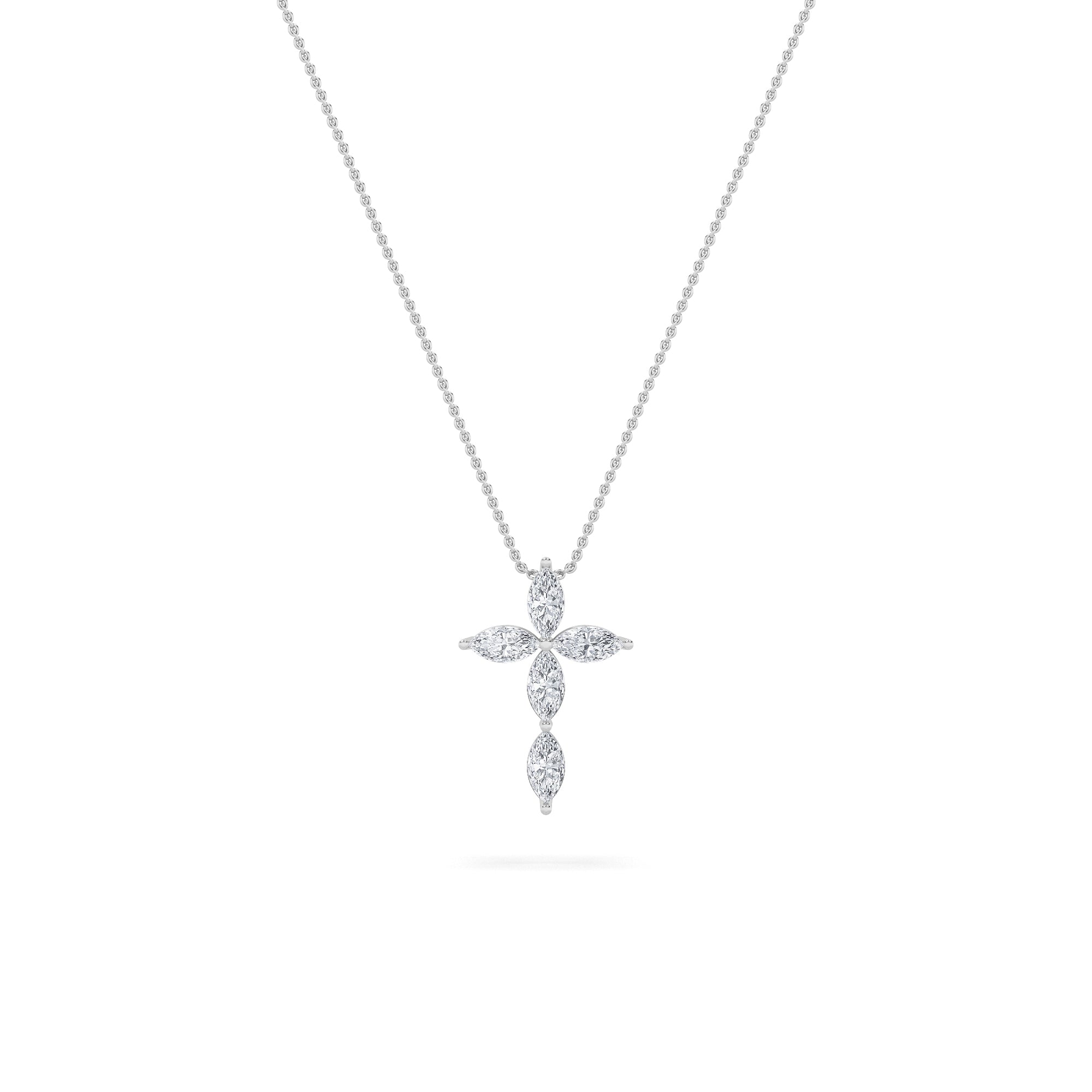1.5CTW Marquise Shaped Lab Grown Diamond (F/VS) Cross Pendant in 14K Gold