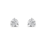 1CTW Round Shaped Lab Grown Diamond (F/VS) Three Prong Martini Stud Earrings in 14K Gold