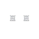 1CTW Princess Shaped Lab Grown Diamond (F/VS) Tulip Head Stud Earrings in 14K Gold