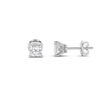 2CTW Princess Shaped Lab Grown Diamond (F/VS) Tulip Head Stud Earrings in 14K Gold