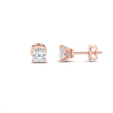 2CTW Princess Shaped Lab Grown Diamond (F/VS) Tulip Head Stud Earrings in 14K Gold