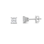 3CTW Princess Shaped Lab Grown Diamond (F/VS) Tulip Head Stud Earrings in 14K Gold