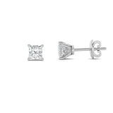 3CTW Princess Shaped Lab Grown Diamond (F/VS) Tulip Head Stud Earrings in 14K Gold