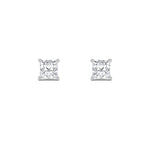 3CTW Princess Shaped Lab Grown Diamond (F/VS) Tulip Head Stud Earrings in 14K Gold