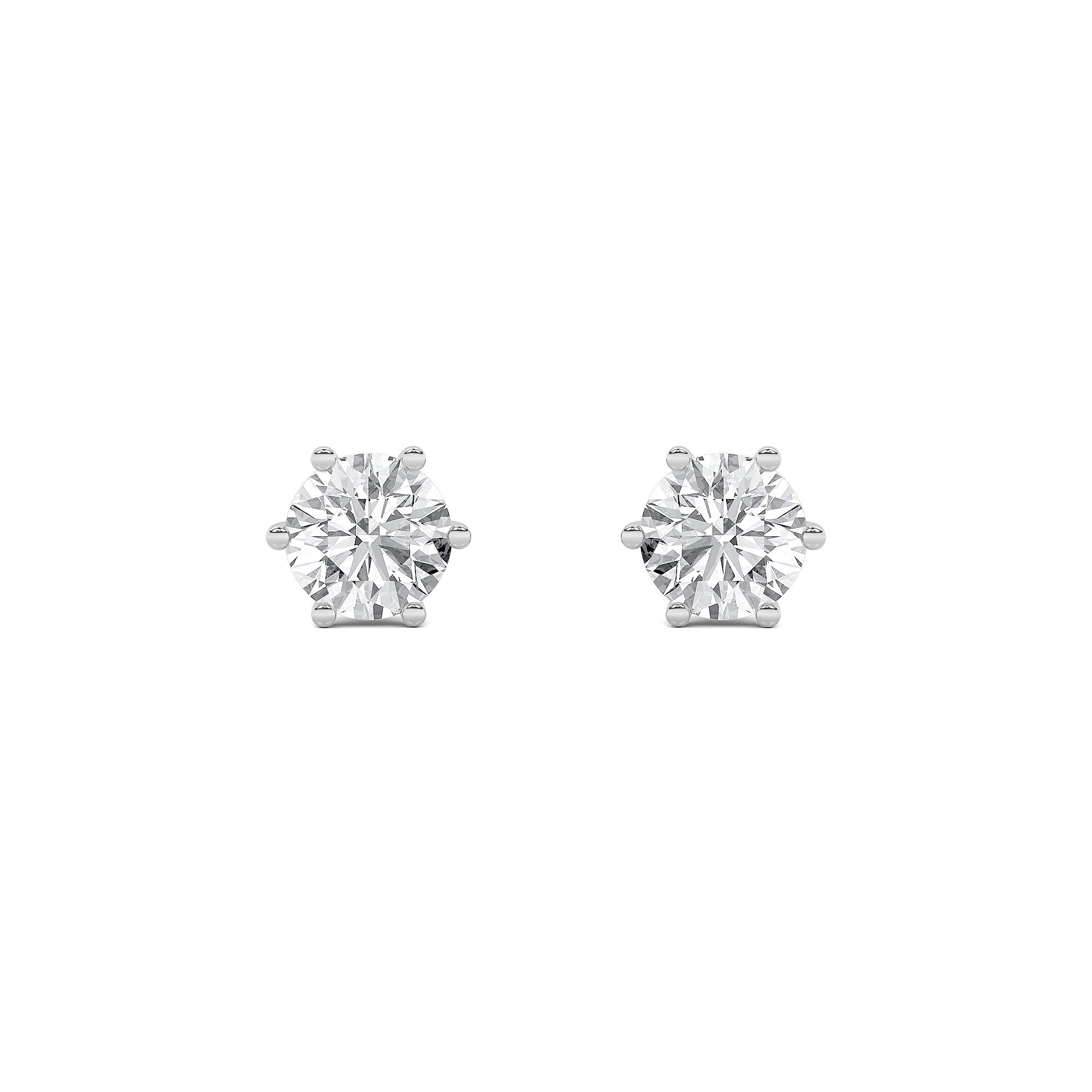 2CTW Round Shaped Lab Grown Diamond (F/VS) Tulip Head Stud Earrings in 14K Gold
