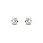 2CTW Round Shaped Lab Grown Diamond (F/VS) Tulip Head Stud Earrings in 14K Gold