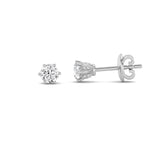 3CTW Round Shaped Lab Grown Diamond (F/VS) Tulip Head Stud Earrings in 14K Gold
