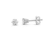 3CTW Round Shaped Lab Grown Diamond (F/VS) Tulip Head Stud Earrings in 14K Gold
