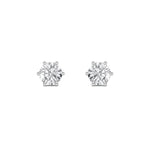 3CTW Round Shaped Lab Grown Diamond (F/VS) Tulip Head Stud Earrings in 14K Gold